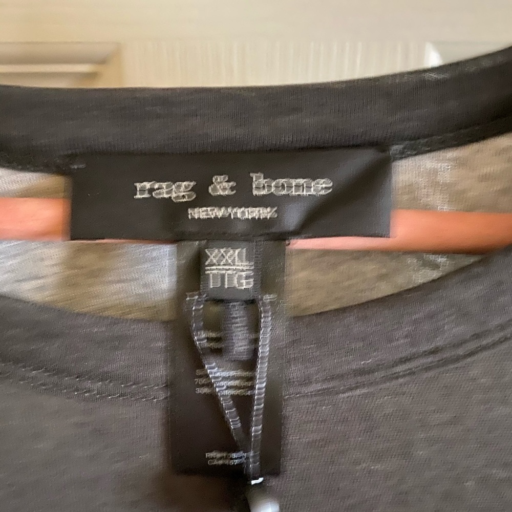 rag and bone Black/Heather Grey Reverse LS Shirt - Picture 2 of 8